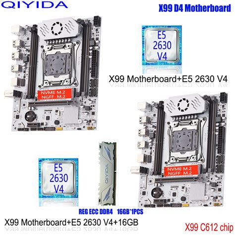 QIYIDA X99 Motherboard Set Kit With LGA2011 3 Xeon E5 2630 V4 CPU DDR4