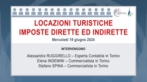 Locazioni Turistiche Imposte Dirette Ed Indirette Youtube