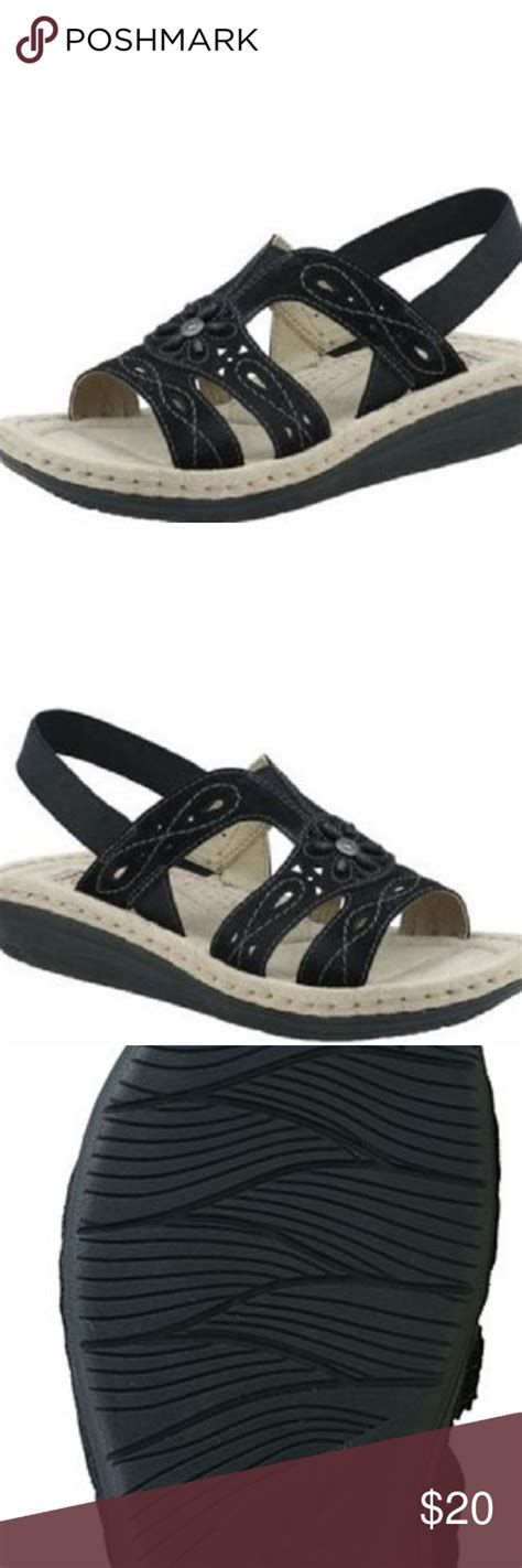 Earth Spirit Womens Black Alli Sandal Size 11 Nwt Strap Heels Sandals Leather And Suede