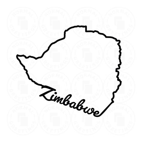 Zimbabwe Map Stencil Outline Svg Png Zimbabwean American Africa Harare