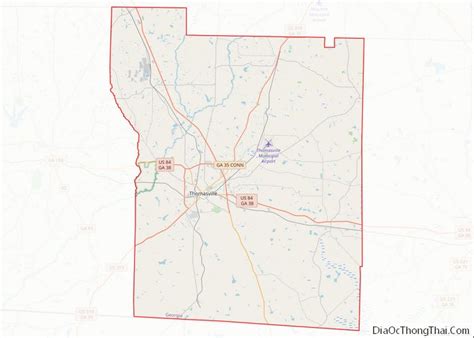 Map Of Thomas County Georgia Thong Thai Real