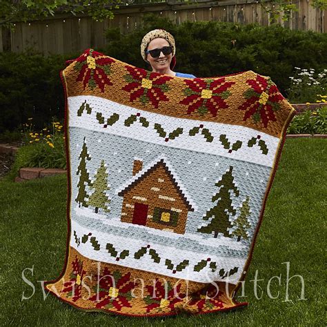 Christmas Cabin C2c Crochet Afghan Swish And Stitch Crochet