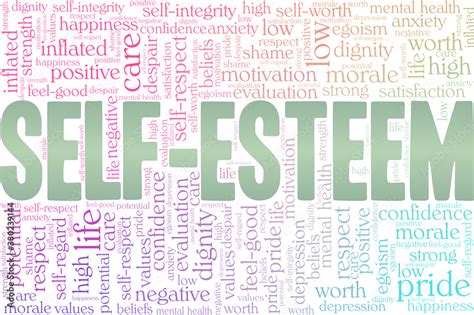 Self Esteem Vector Illustration Word Cloud Isolated On A White