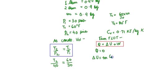 Solved Air In The Amount Of Lbm Is Contained In A Well Insulated