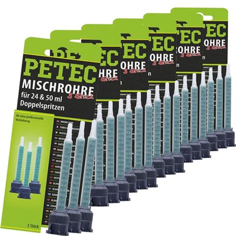 6x3er PACK PETEC MISCHROHR STATIKMISCHROHR FUER 24 50 ML SPRITZE