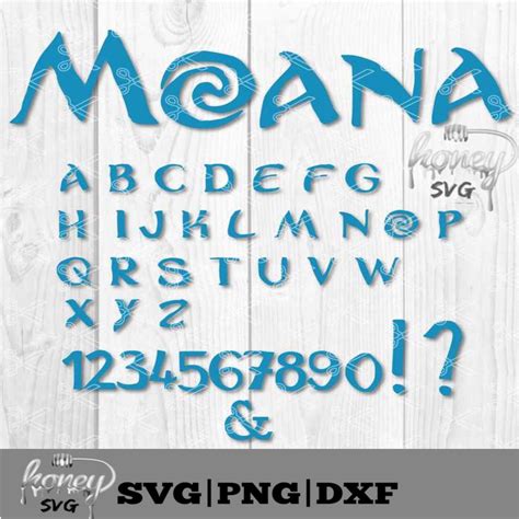 Moana Alphabet Numbers Svg Dxf Pngdisneybirthday - Etsy Finland