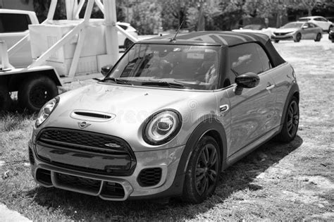 Miami Beach Florida Usa April 15 2021 Blue Mini John Cooper Works Jcw Corner View