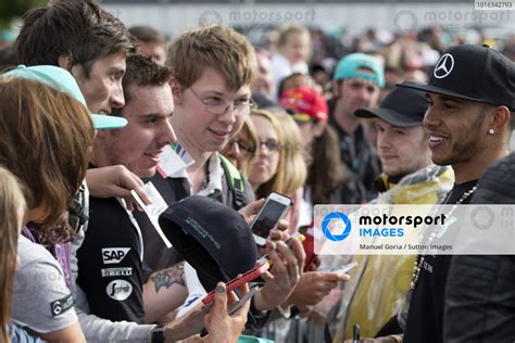 Lewis Hamilton GBR Mercedes AMG F1 Signs Autographs For The Fans At