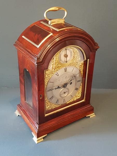 George Iii Mahogany Double Fusee Quarter Chiming Bracket Clock