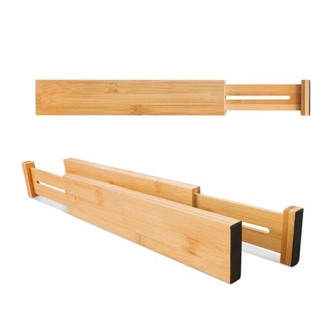 Rebrilliant Adjustable Bamboo Drawer Dividers Expandable Drawer