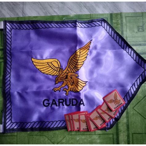 Jual Set Bendera Regu Tanda Regu Burung Garuda Pramuka Bordir Bedge