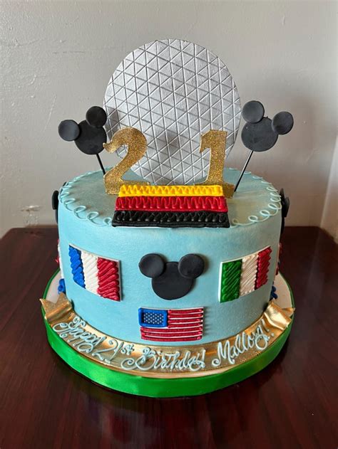 Disney Epcot Themed St Birthday Cake Adrienne Co Bakery In