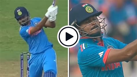 Watch Shreyas Iyer Hits M Six The Biggest Of The World Cup In