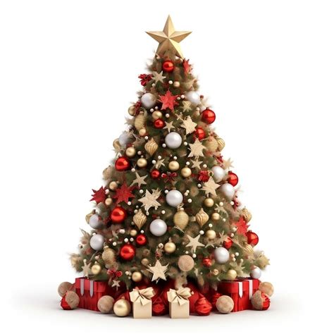 Premium Photo Christmas Tree With Colorful Ornaments Holiday Isolated