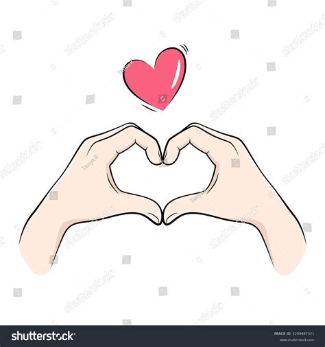 Finger Heart Love Hand Sign Vector Stock Vector Royalty Free