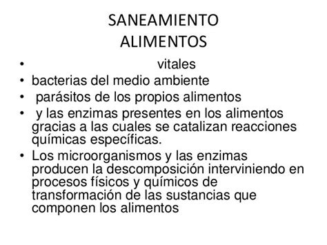 Saneamiento de los alimentos