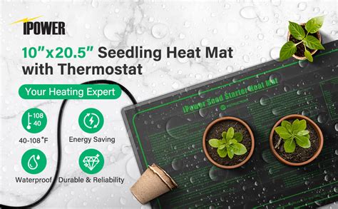 Ipower Glhtmtctrlhtmts Warm Hydroponic Seedling Heat Mat Black S