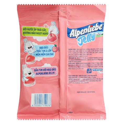 Kẹo dẻo Alpenliebe Jelly tim đào ngọt ngào hương đào gói 91g (từ 2 tuổi ...
