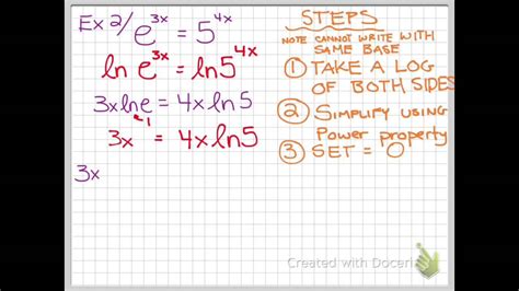 Math 140 55 Example 2 Solving Exponential Equations Without A