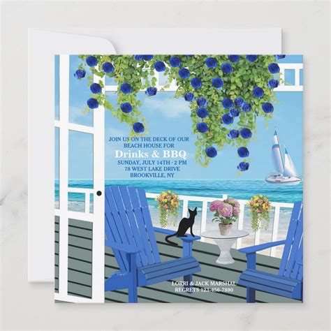beach deck invitation zazzle