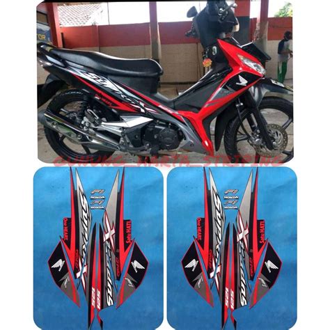 Jual Striping Stiker Lis Les Body Motor Full Set New Honda Supra X 125