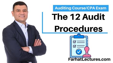 The 12 Audit Procedures Cpa Exam Auditing Course Youtube