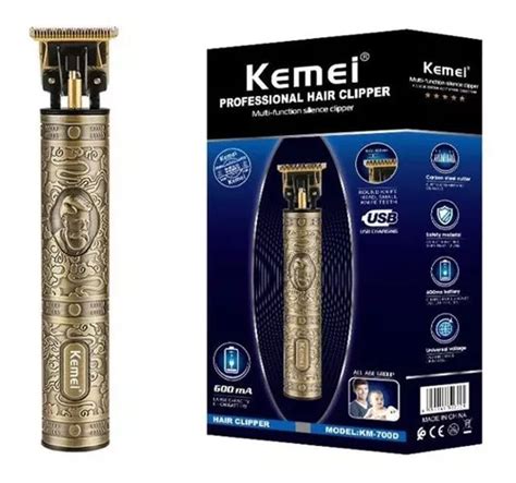 M Quina De Cortar Cabelo Barba Acabamento Kemei Km D Cor Dourado