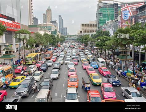 Traffic Jam In Bangkok Stock Photo Alamy