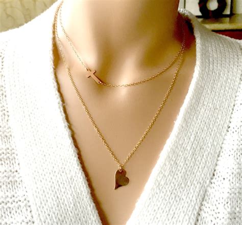 Heart Necklace Rose Gold Heart Necklace 14k Rose Gold Fill - Etsy