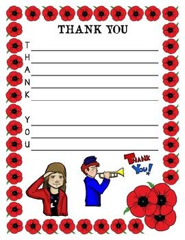 Remembrance Day Thank You Acrostic Poem Starter By Miss Amy Beth