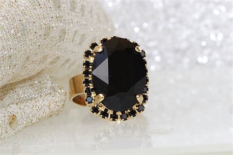 Black Stone Gold Rings