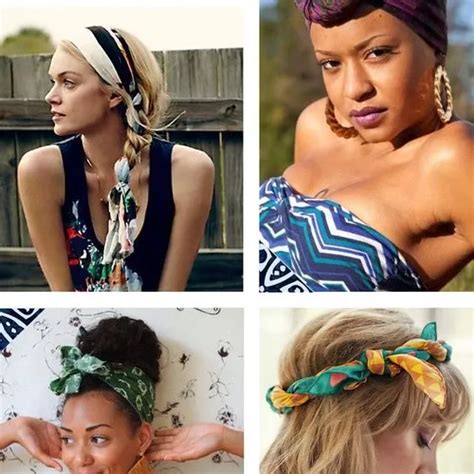 Como usar Lenços echarpes e bandanas Hair styles Glamour Women