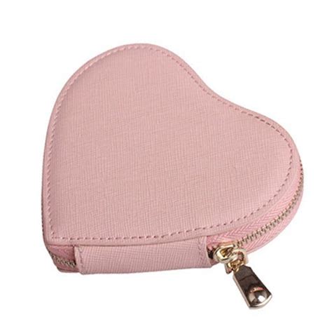 New Blush Heart Shaped Coin Purse Is Made From Soft Vegan Leather With