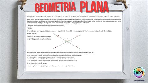 Exerc Cio Sobre Ngulos Opostos Pelo V Rtice Ex Semana Geometria