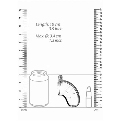 Man Cage Model 15 Kuklås 3 5 med Penisplugg Transparent