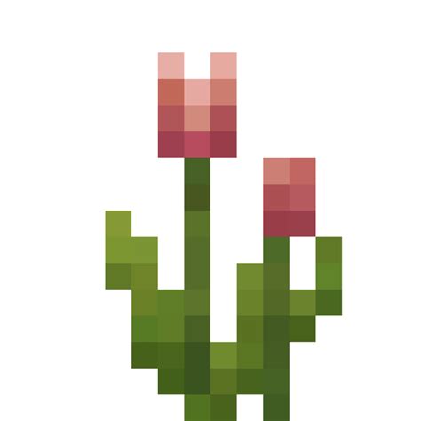 Pink Tulip Minecraft Pixel Art Pixel Art Templates Easy Pixel Art