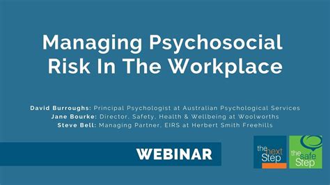 Managing Psychosocial Risk In The Workplace Youtube