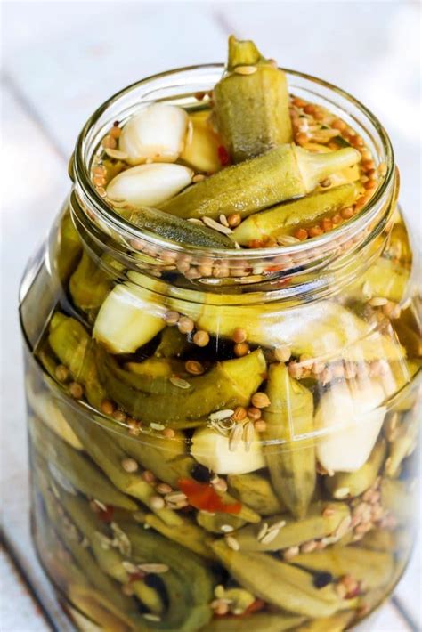 Sweet And Spicy Refrigerator Pickled Okra Artofit