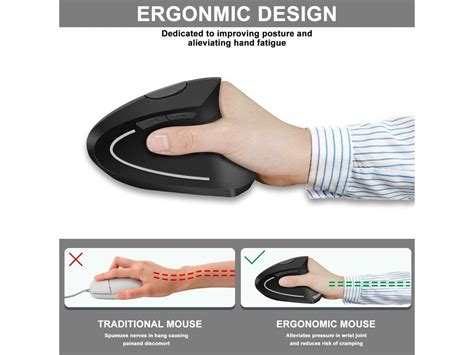 Vassink Ergonomic Mouse Rechargeable Wireless Mouse 24ghz