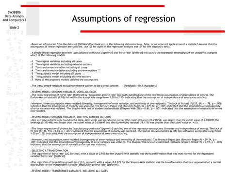 Ppt Testing Assumptions Of Linear Regression Powerpoint Presentation Id 569979