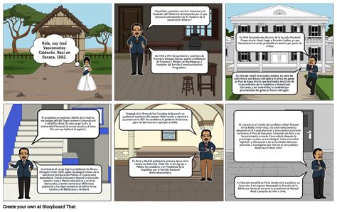 La vida de José Vasconcelos Storyboard by 77fdaaf2