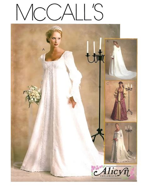 Mccalls 2645 Sewing Pattern Misses Renaissance Style Bridal Gown Empire