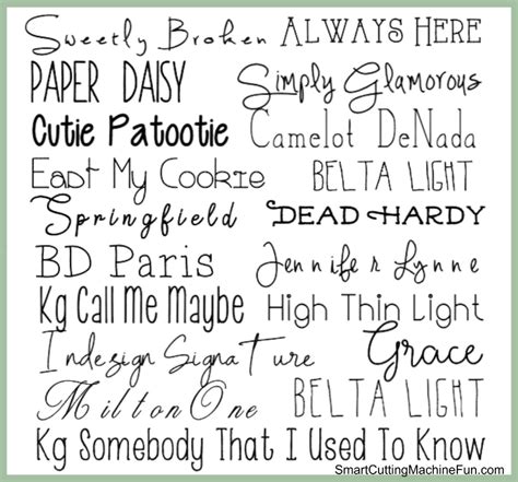 Free Writing Fonts For Cricut • Smart Cutting Machine Fun