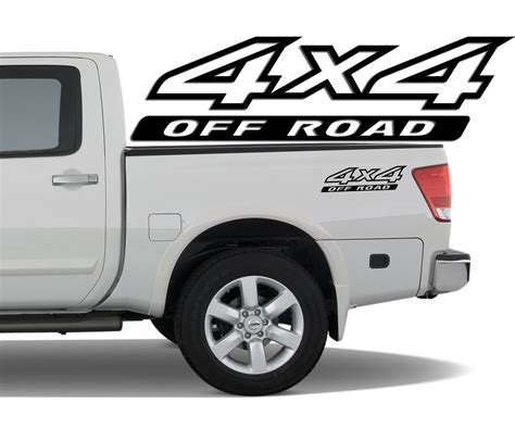 4x4 Off Road Bedside Vinyl Decals Stickers fits Nissan Titan King Crew ...