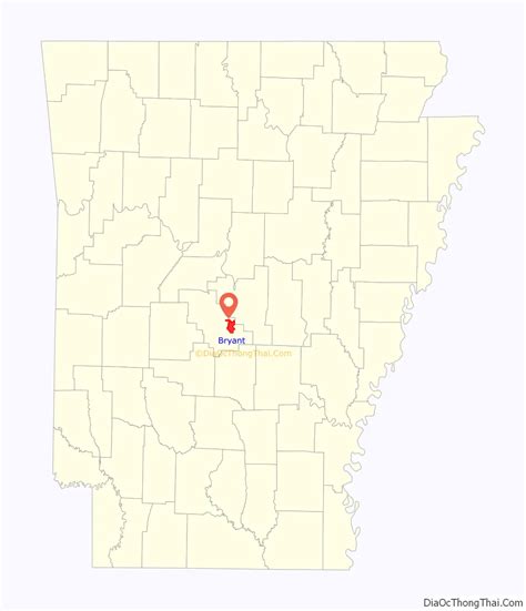 Map of Bryant city, Arkansas - Thong Thai Real