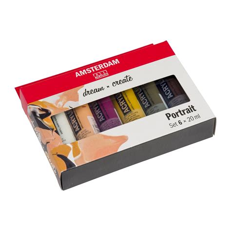 Akrylové farby Amsterdam sada 6x20 ml Portra maliarske platno sk