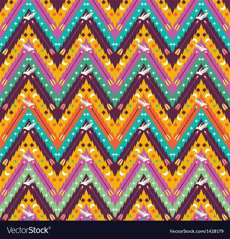 Seamless Colorful Aztec Geometric Pattern Vector Image