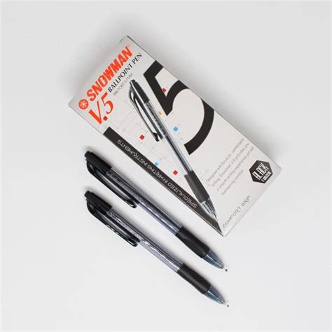 Jual BOLPEN SNOWMAN V5 HITAM 0 7MM PACK ISI 12PCS PULPEN SNOWMAN