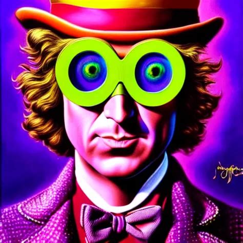 An Extremely Psychedelic Portrait Of Willy Wonka Stable Diffusion