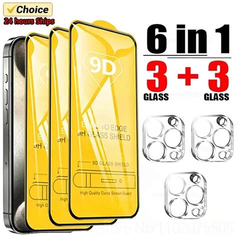 Protector De Pantalla De Vidrio Templado 9d Para Iphone 6 En 1 15 11 12